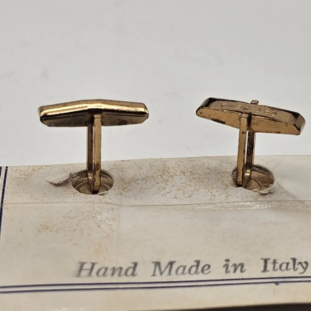 Vintage Murano Glass Color Splash Domed Millefiori Cufflinks New on Card